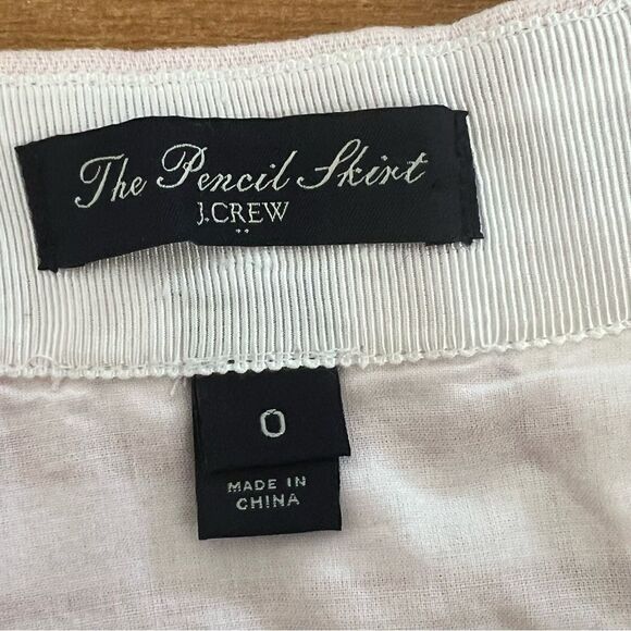 J.Crew women’s size 0 linen blend pencil skirt, striped, zip closure - Picture 3 of 5